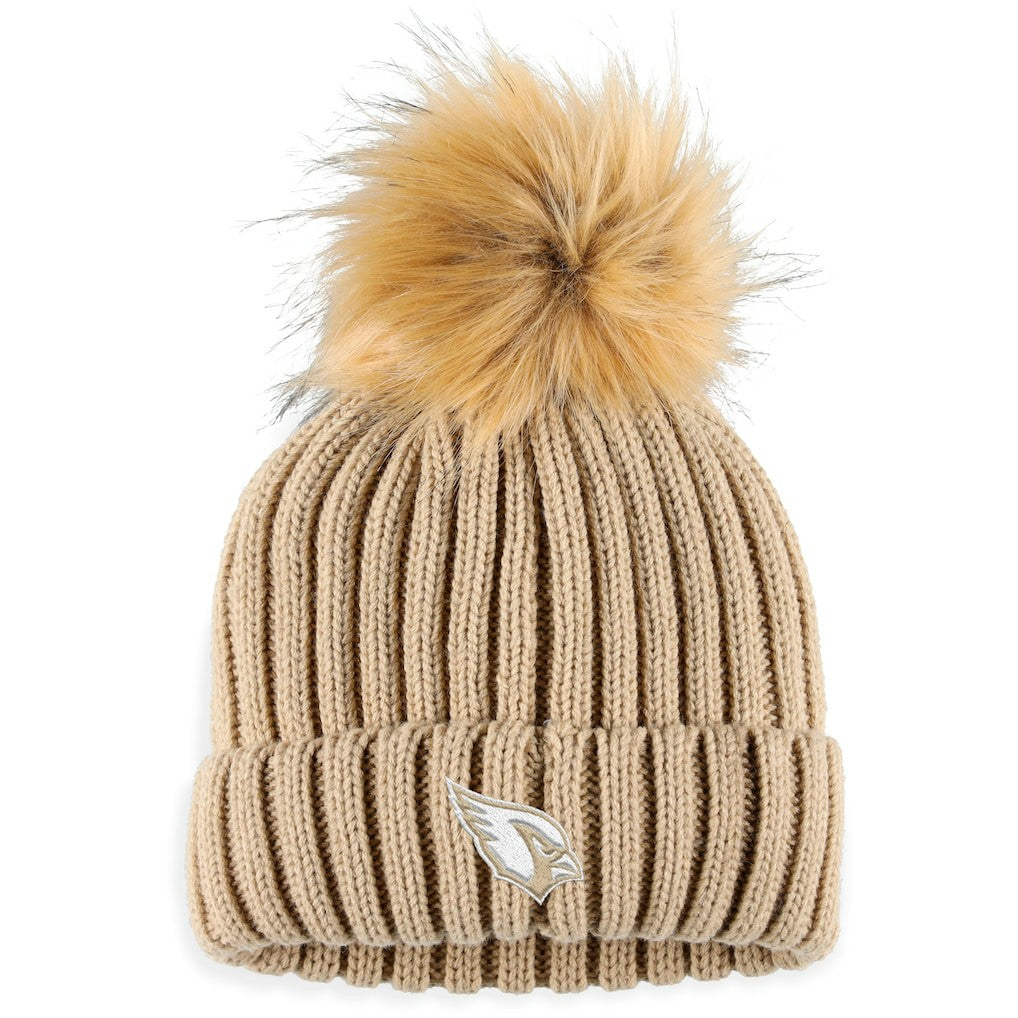 Arizona Cardinals  WEAR by Erin Andrews Women's Neutral Cuffed Knit Hat with Pom