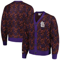 St. Louis Cardinals PLEASURES Cheetah Cardigan Button-Up Sweater | MLB Discount