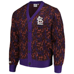 St. Louis Cardinals PLEASURES Cheetah Cardigan Button-Up Sweater | MLB Discount