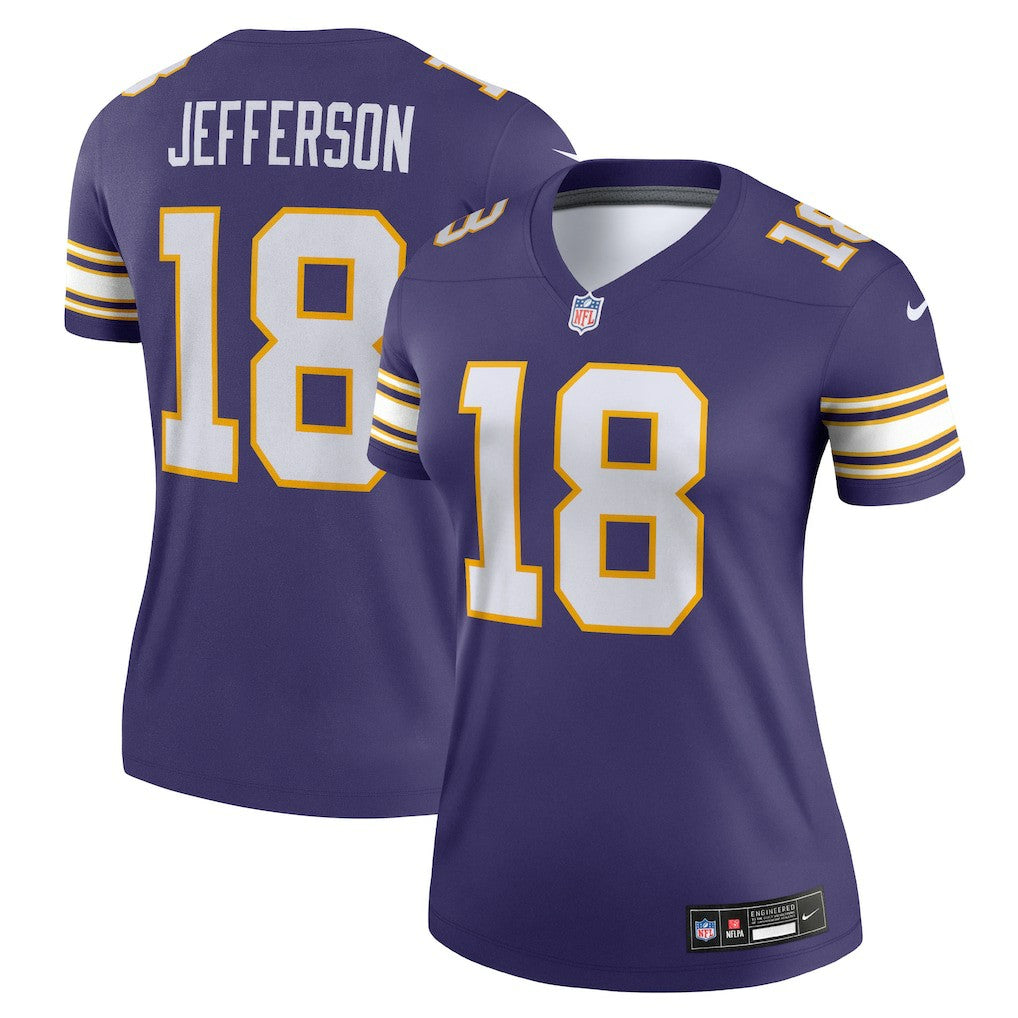 Minnesota Vikings Nike Justin Jefferson  Women's Alternate Legend Player Performance Top
