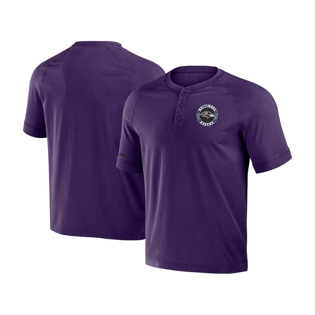 Baltimore Ravens Fanatics NFL x Darius Rucker Collection Washed Raglan Henley T-Shirt