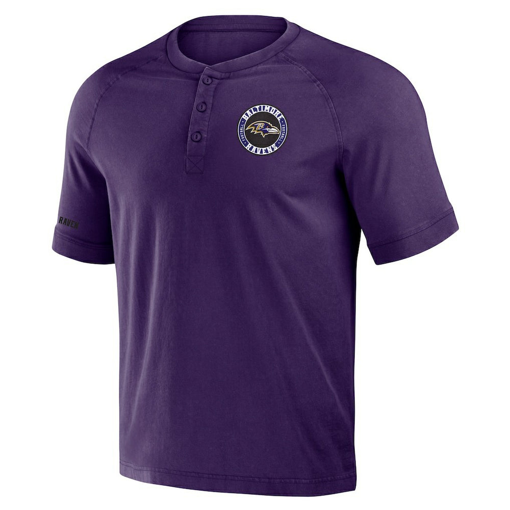 Baltimore Ravens Fanatics NFL x Darius Rucker Collection Washed Raglan Henley T-Shirt