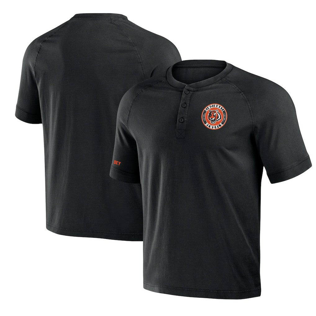 Cincinnati Bengals Fanatics NFL x Darius Rucker Collection Washed Raglan Henley T-Shirt