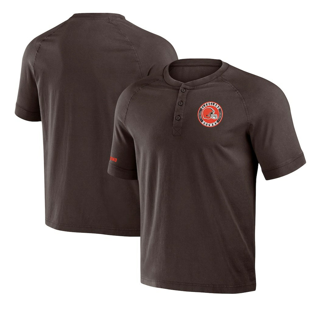 Cleveland Browns Fanatics NFL x Darius Rucker Collection Washed Raglan Henley T-Shirt