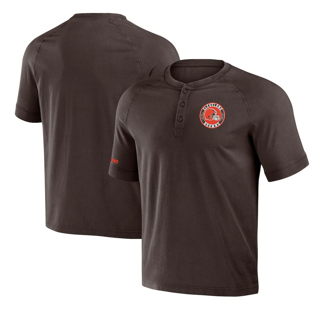 Cleveland Browns Fanatics NFL x Darius Rucker Collection Washed Raglan Henley T-Shirt