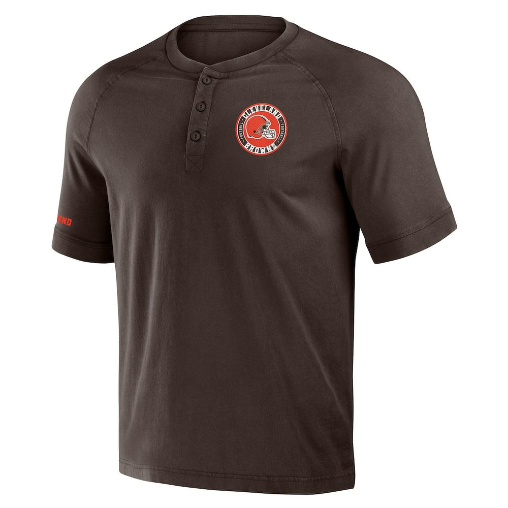 Cleveland Browns Fanatics NFL x Darius Rucker Collection Washed Raglan Henley T-Shirt