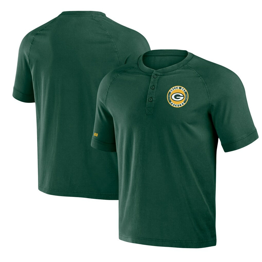 Green Bay Packers Fanatics NFL x Darius Rucker Collection Washed Raglan Henley T-Shirt