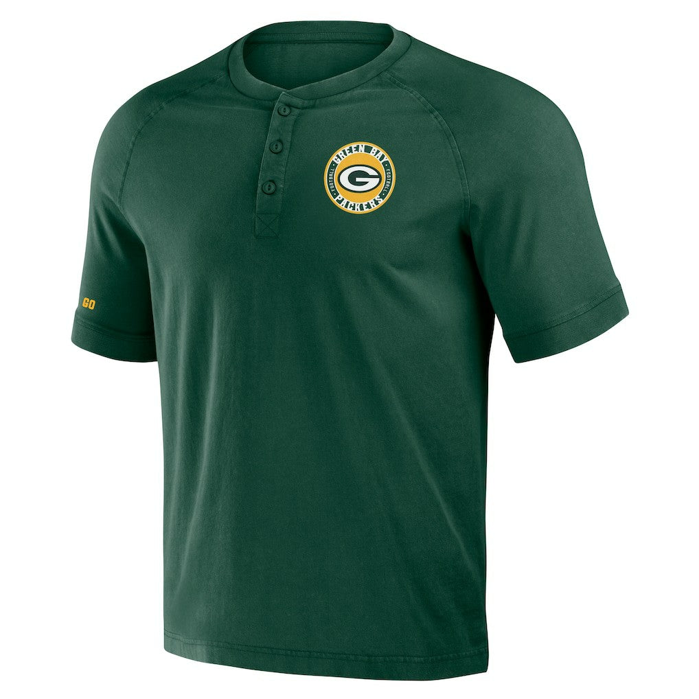 Green Bay Packers Fanatics NFL x Darius Rucker Collection Washed Raglan Henley T-Shirt