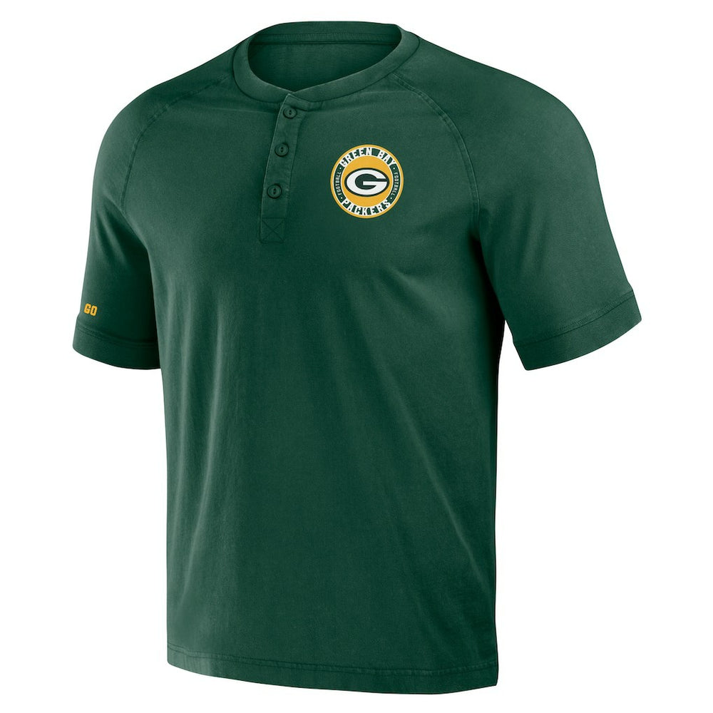 Green Bay Packers Fanatics NFL x Darius Rucker Collection Washed Raglan Henley T-Shirt