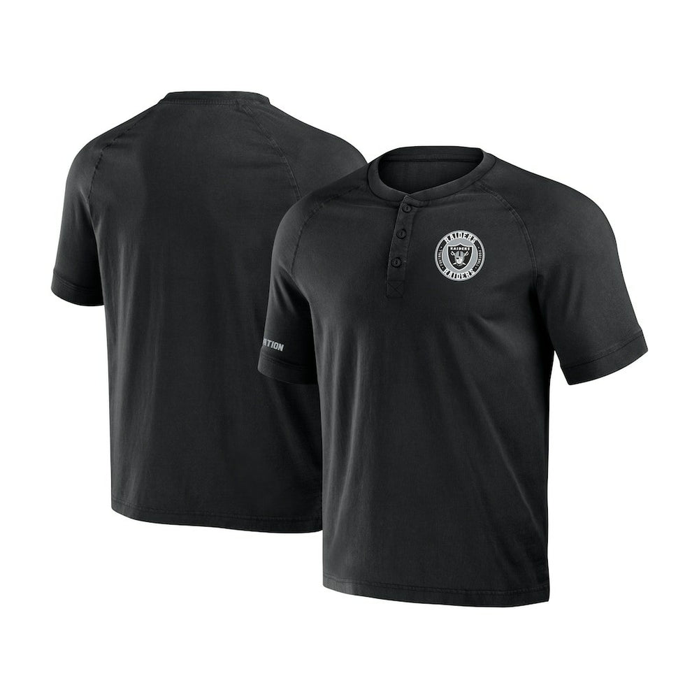 Las Vegas Raiders Fanatics NFL x Darius Rucker Collection Washed Raglan Henley T-Shirt