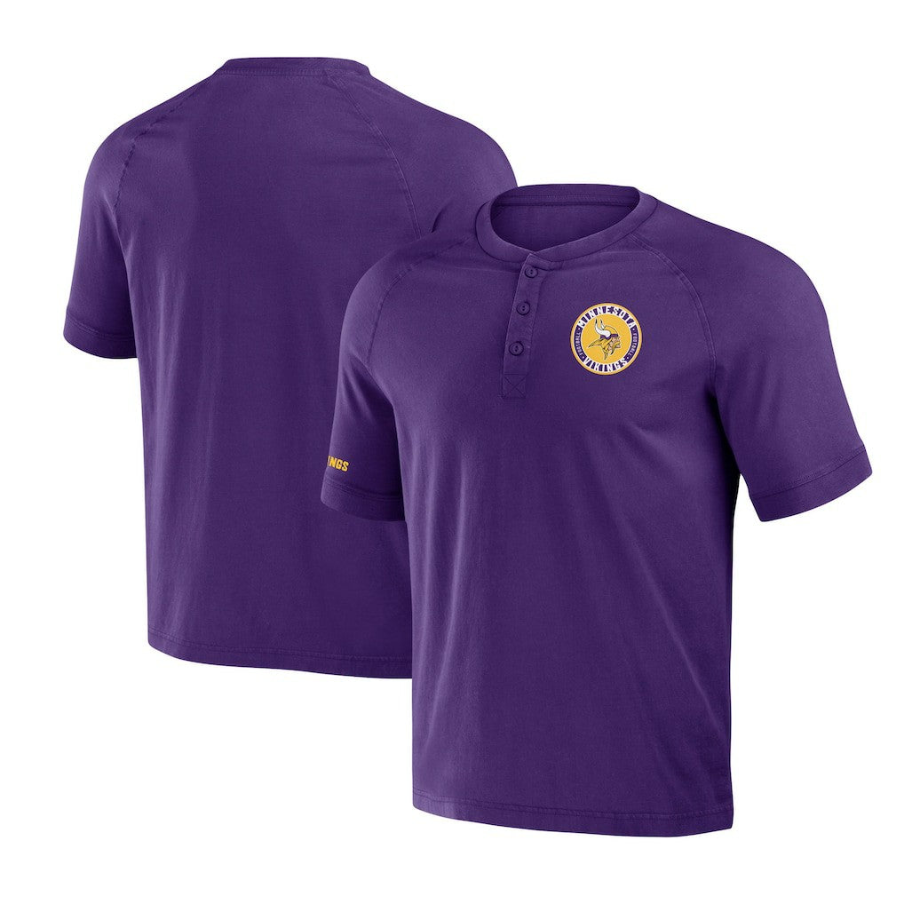 Minnesota Vikings Fanatics NFL x Darius Rucker Collection Washed Raglan Henley T-Shirt