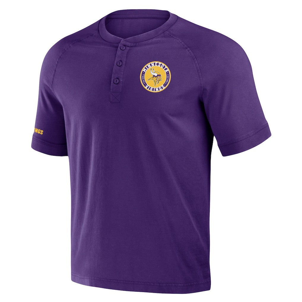 Minnesota Vikings Fanatics NFL x Darius Rucker Collection Washed Raglan Henley T-Shirt