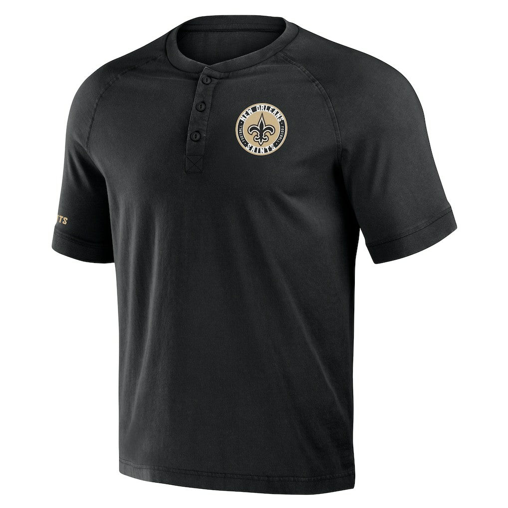 New Orleans Saints Fanatics NFL x Darius Rucker Collection Washed Raglan Henley T-Shirt