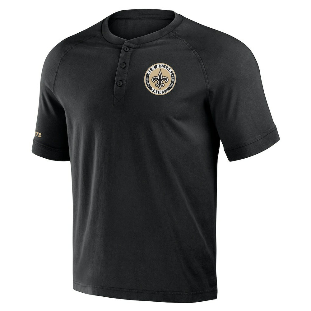 New Orleans Saints Fanatics NFL x Darius Rucker Collection Washed Raglan Henley T-Shirt