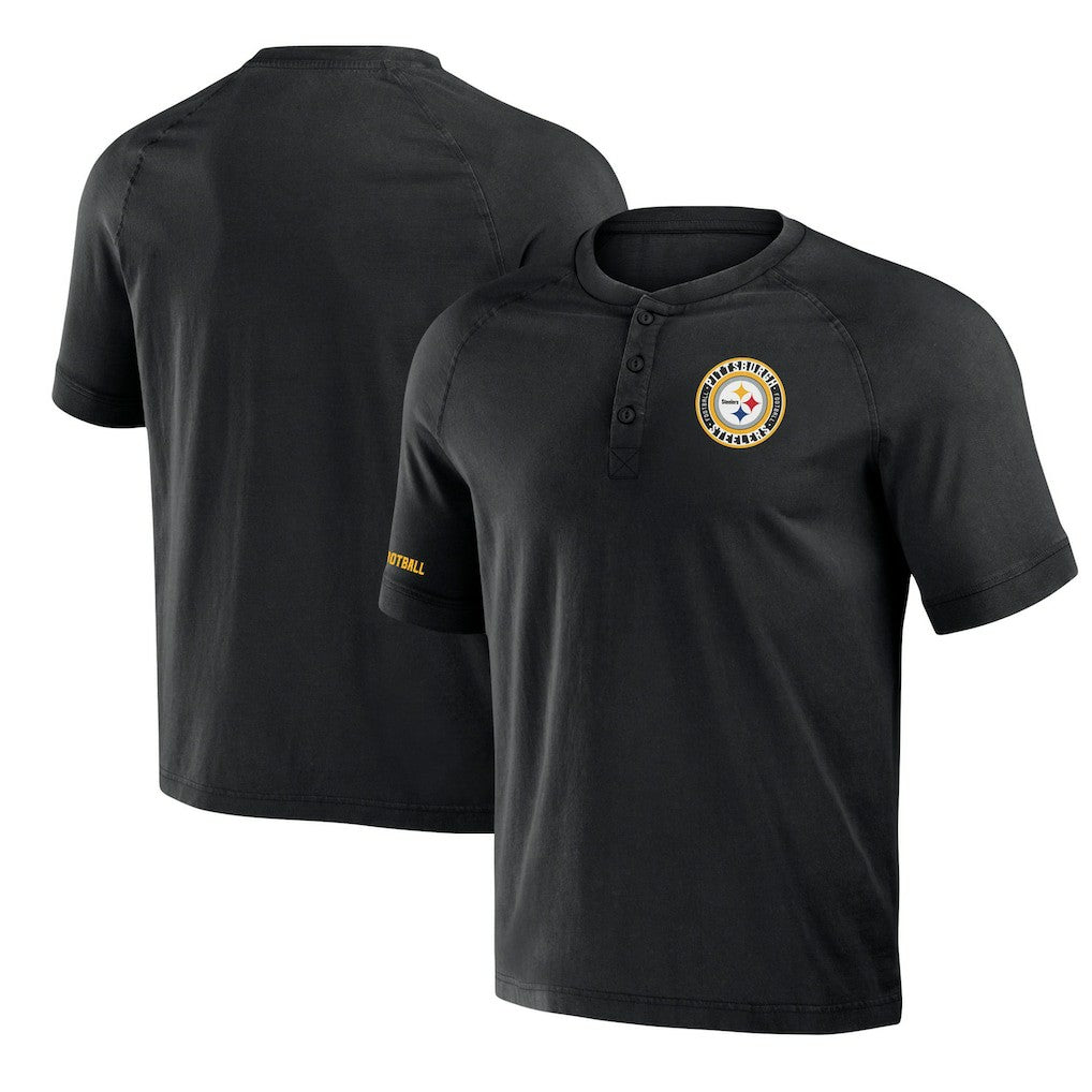 Pittsburgh Steelers Fanatics NFL x Darius Rucker Collection Washed Raglan Henley T-Shirt