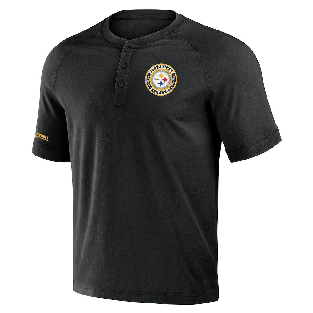 Pittsburgh Steelers Fanatics NFL x Darius Rucker Collection Washed Raglan Henley T-Shirt