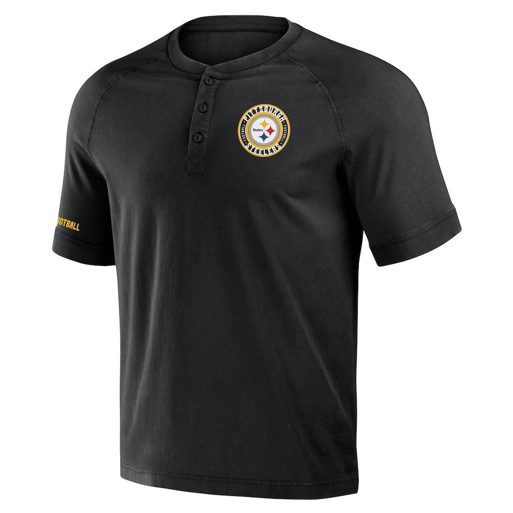 Pittsburgh Steelers Fanatics NFL x Darius Rucker Collection Washed Raglan Henley T-Shirt