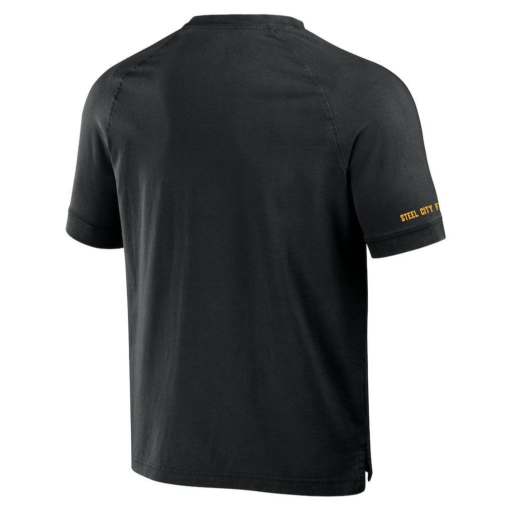 Pittsburgh Steelers Fanatics NFL x Darius Rucker Collection Washed Raglan Henley T-Shirt