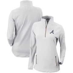 Atlanta Braves Columbia Women's Omni-Wick Outward Nine Quarter-Zip Pullover Top | MLB US