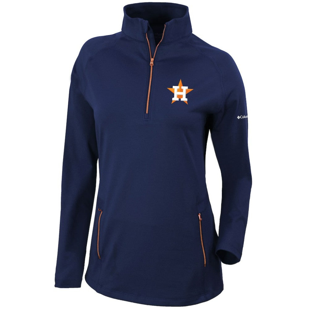 Houston Astros Columbia Women's Omni-Wick Outward Nine Quarter-Zip Pullover Top | MLB On Sale