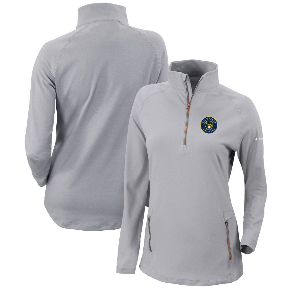 Milwaukee Brewers Columbia Women's Omni-Wick Outward Nine Quarter-Zip Pullover Top | MLB Near me