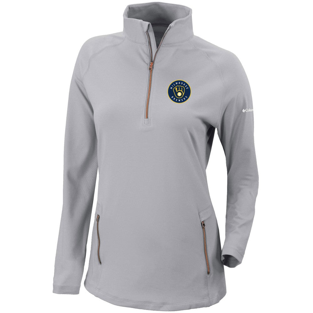 Milwaukee Brewers Columbia Women's Omni-Wick Outward Nine Quarter-Zip Pullover Top | MLB Near me