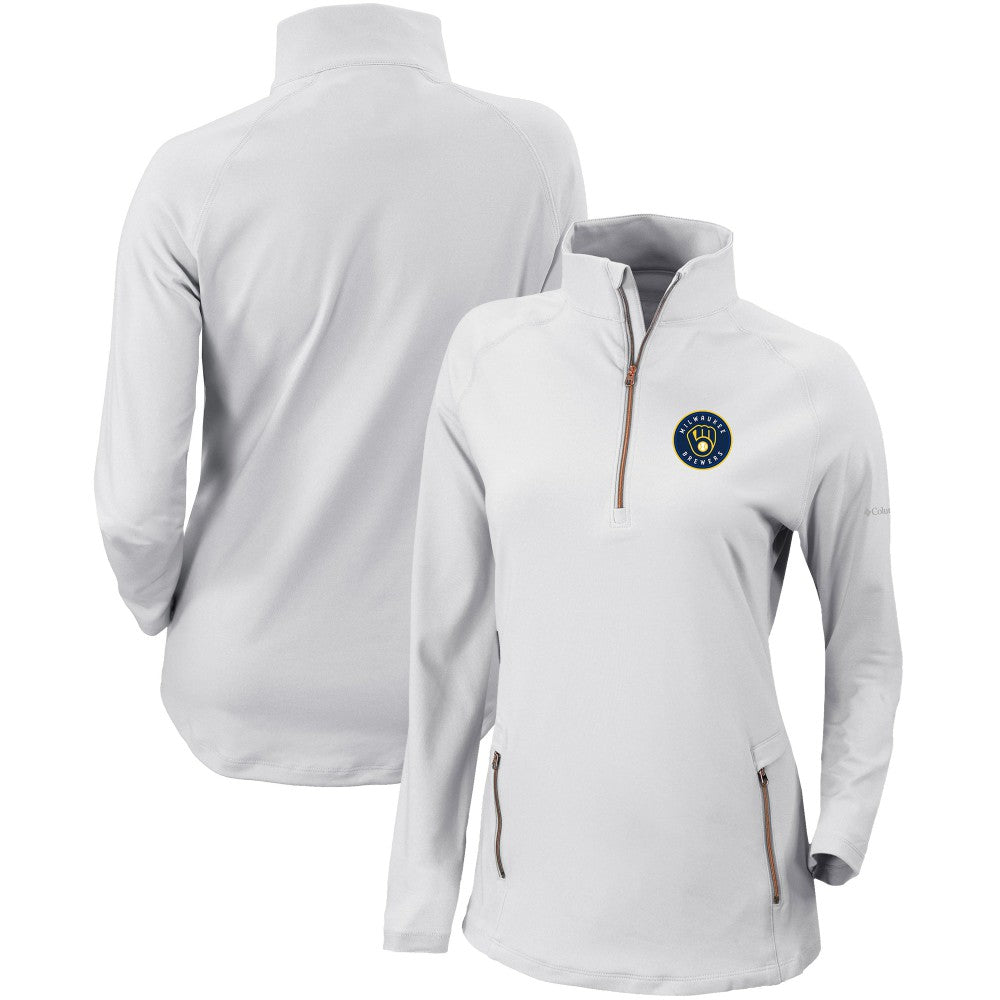 Milwaukee Brewers Columbia Women's Omni-Wick Outward Nine Quarter-Zip Pullover Top | MLB On Sale