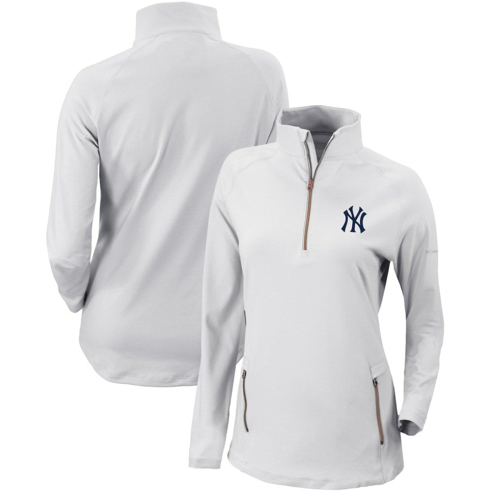 New York Yankees Columbia Women's Omni-Wick Outward Nine Quarter-Zip Pullover Top | MLB Discount