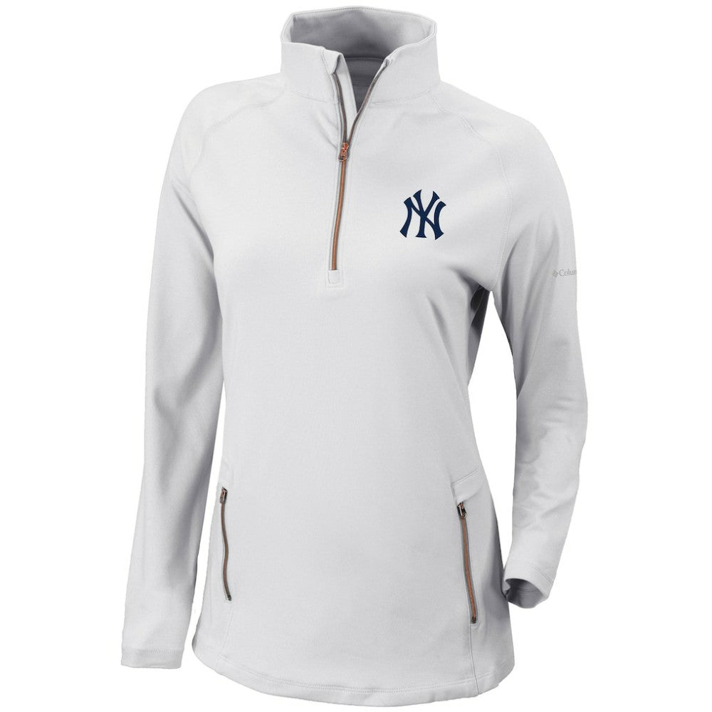 New York Yankees Columbia Women's Omni-Wick Outward Nine Quarter-Zip Pullover Top | MLB Discount