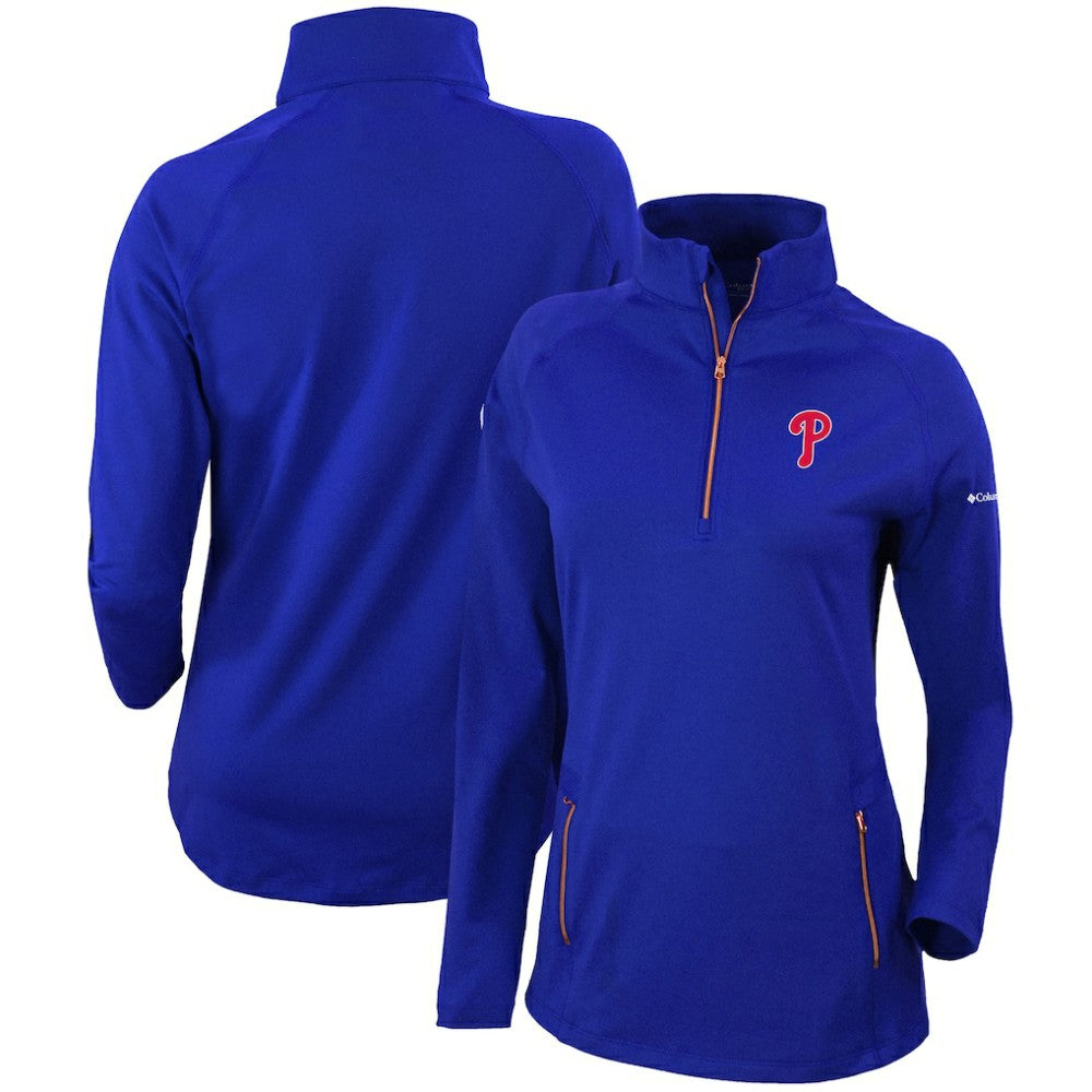 Philadelphia Phillies Columbia Women's Omni-Wick Outward Nine Quarter-Zip Pullover Top | MLB Sale
