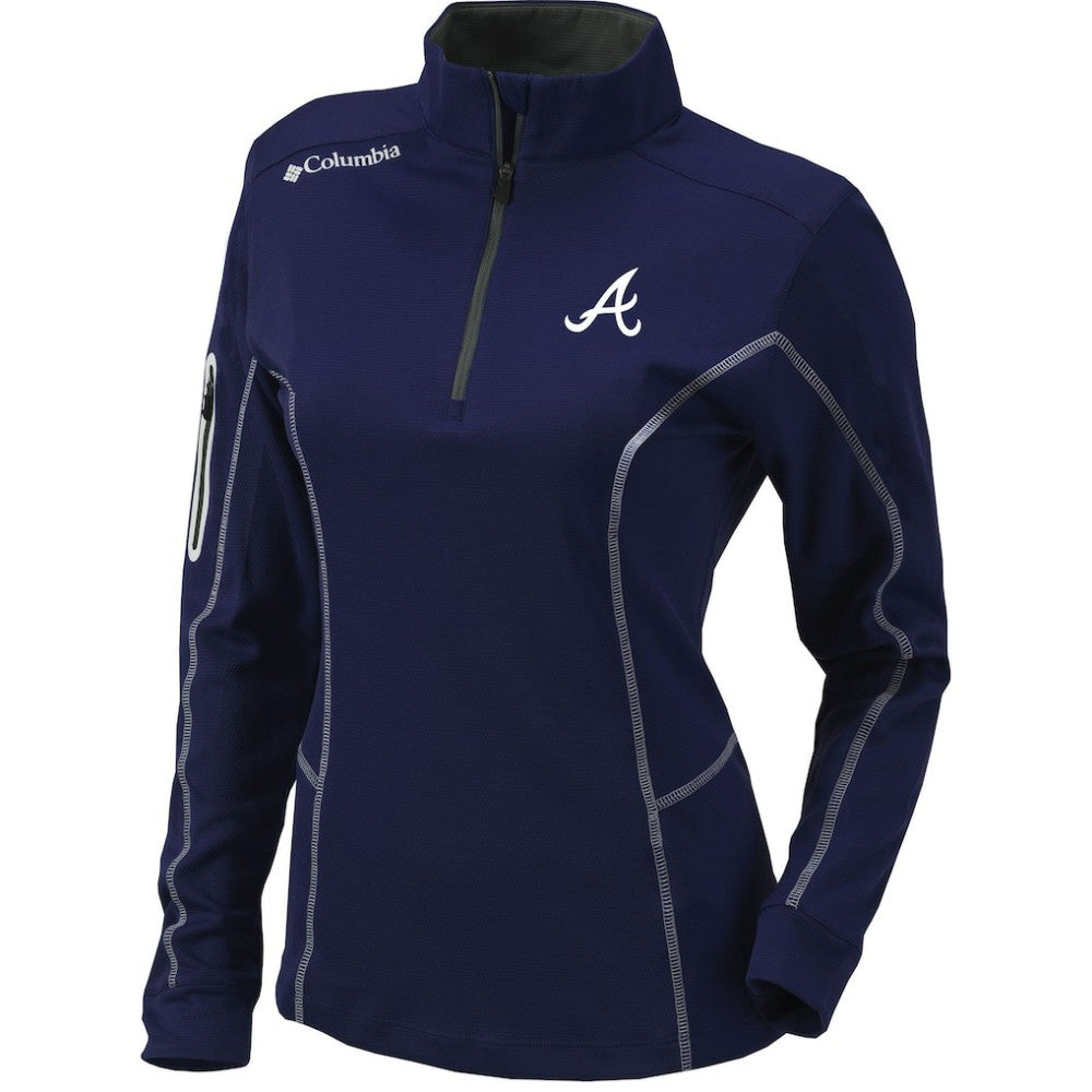 Atlanta Braves Columbia Women's Omni-Wick Shotgun Quarter-Zip Pullover Top | MLB Sale