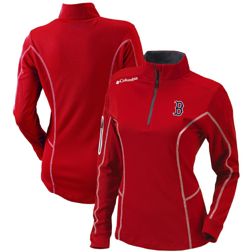 Boston Red Sox Columbia Women's Omni-Wick Shotgun Quarter-Zip Pullover Top | MLB On Sale
