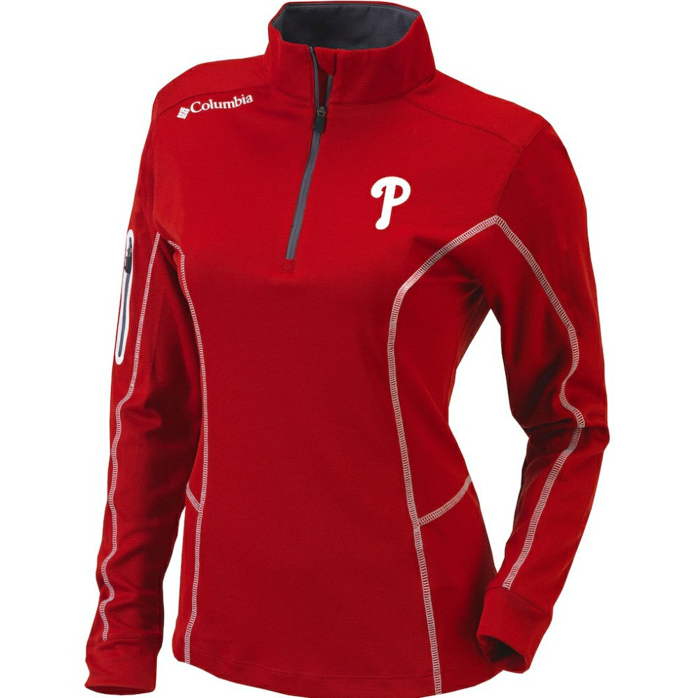 Philadelphia Phillies Columbia Women's Omni-Wick Shotgun Quarter-Zip Pullover Top | MLB On Sale