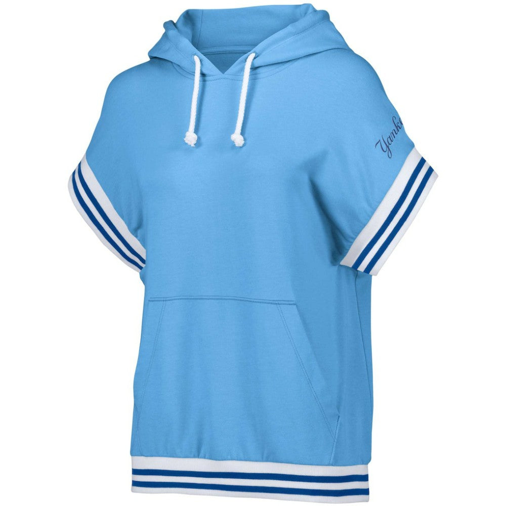 New York Yankees Lusso Women's Mabel Tri-Blend Short Sleeve Pullover Hoodie | MLB Shop