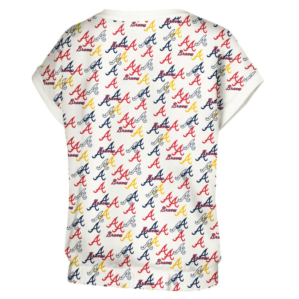 Atlanta Braves Lusso Women's Madge Dolman Tri-Blend T-Shirt | MLB US