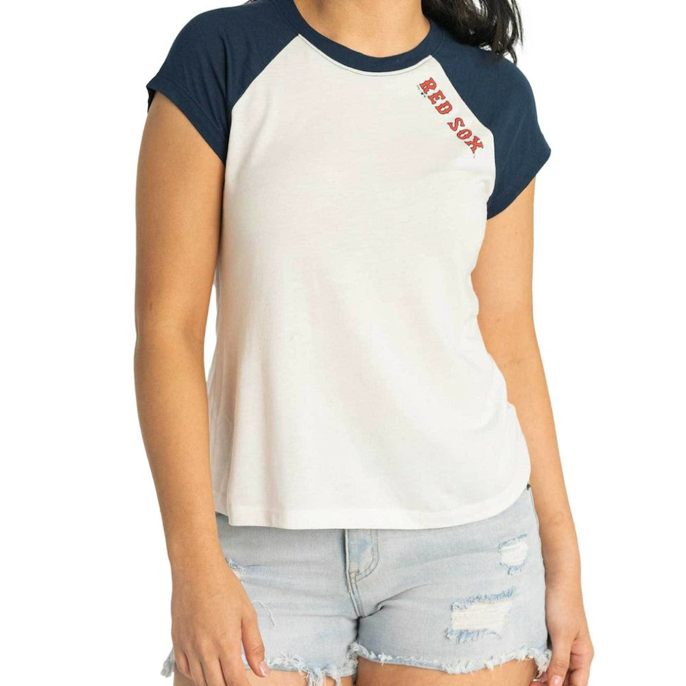 Boston Red Sox Lusso Women's Nikki Raglan T-Shirt | MLB Outlet