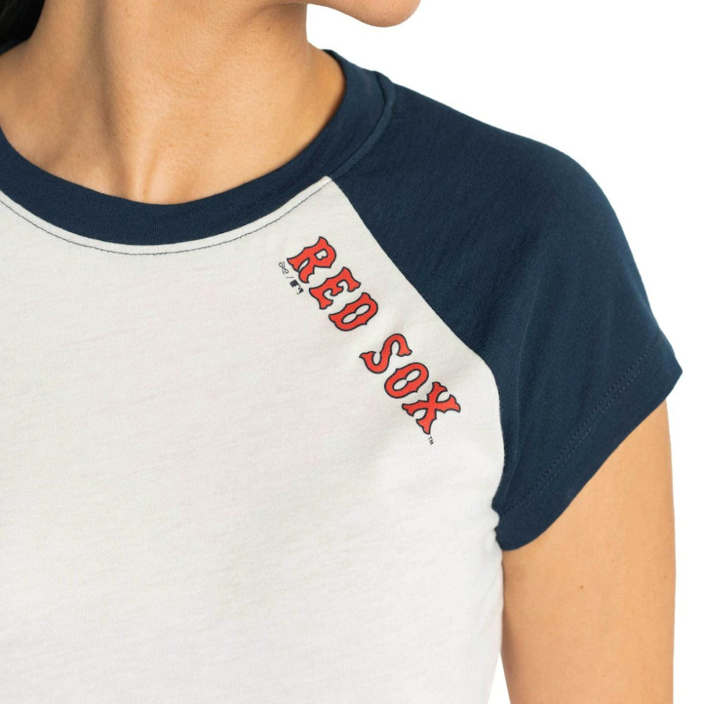 Boston Red Sox Lusso Women's Nikki Raglan T-Shirt | MLB Outlet