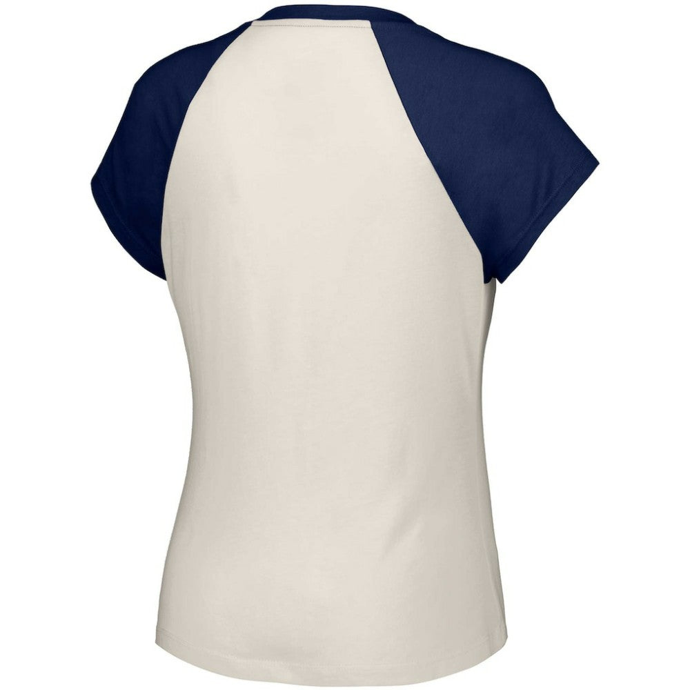 Atlanta Braves Lusso Women's Nikki Raglan T-Shirt | MLB New