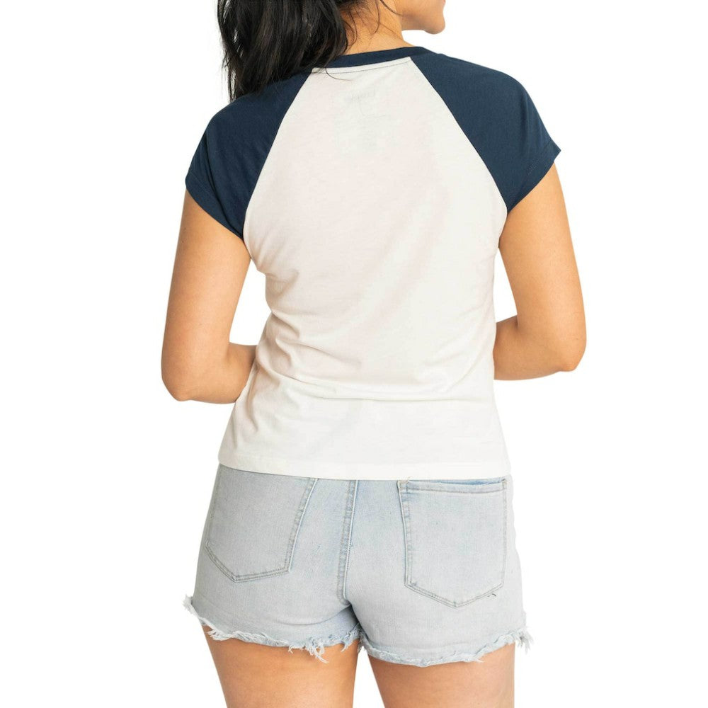 Atlanta Braves Lusso Women's Nikki Raglan T-Shirt | MLB New