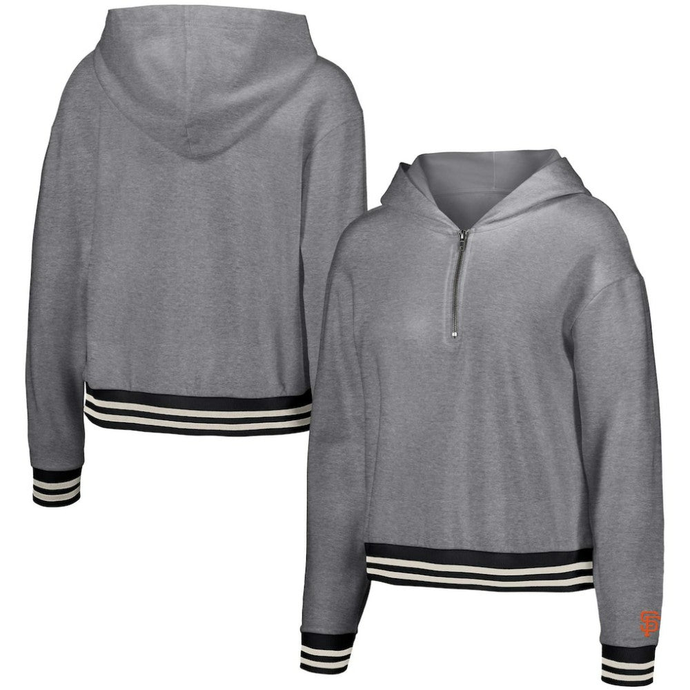 San Francisco Giants Lusso Women's Magnolia Tri-Blend Quarter-Zip Hoodie | MLB US