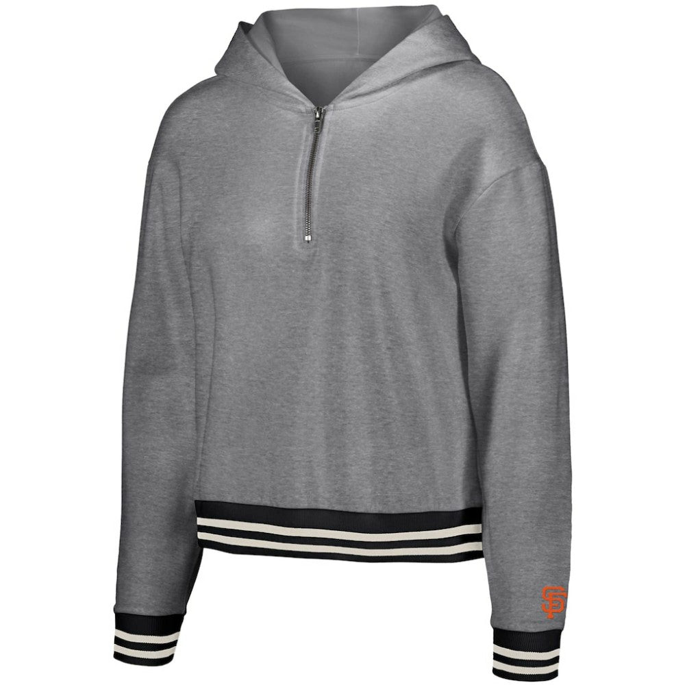 San Francisco Giants Lusso Women's Magnolia Tri-Blend Quarter-Zip Hoodie | MLB US