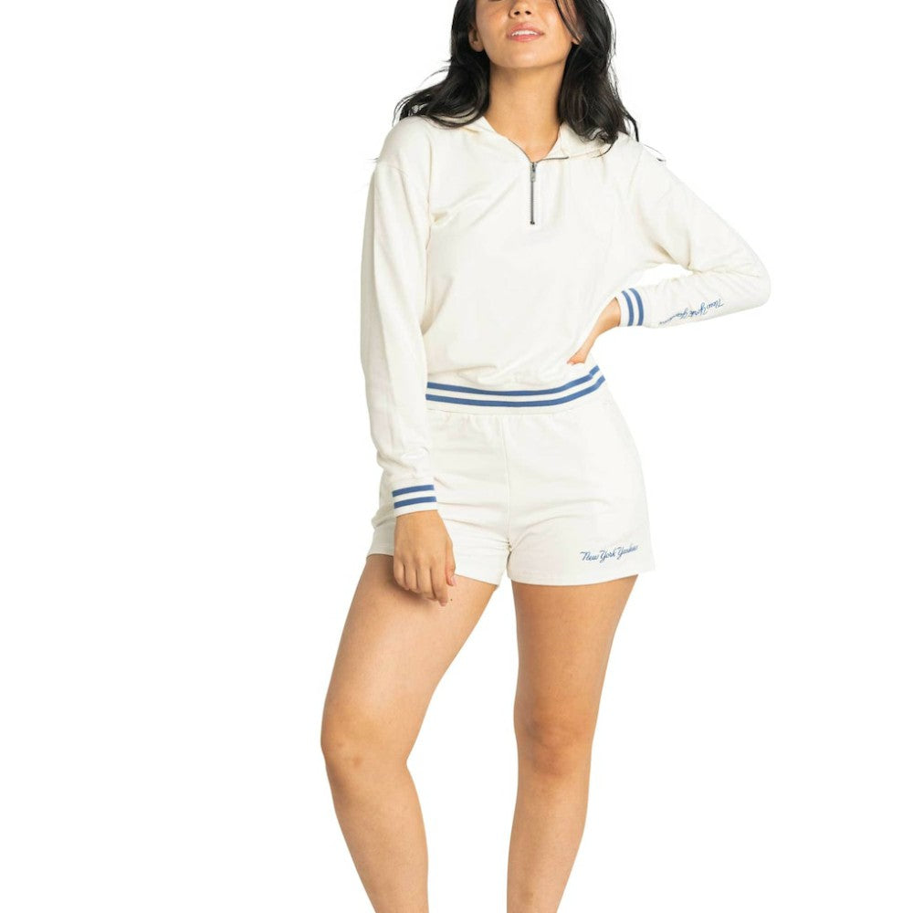 New York Yankees Lusso Women's Magnolia Tri-Blend Quarter-Zip Hoodie | MLB US
