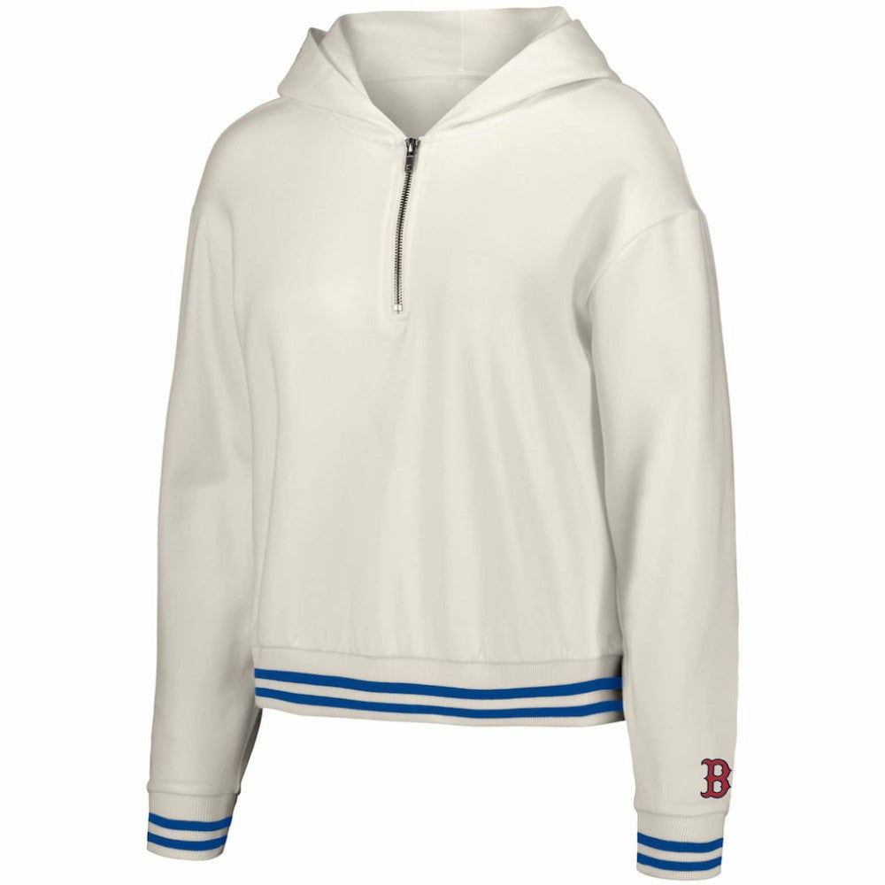 Boston Red Sox Lusso Women's Magnolia Tri-Blend Quarter-Zip Hoodie | MLB Online