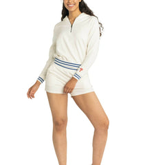 Philadelphia Phillies Lusso Women's Magnolia Tri-Blend Quarter-Zip Hoodie | MLB New