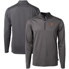 Baltimore Orioles Cutter & Buck Virtue Eco Pique Micro Stripe Recycled Quarter-Zip Pullover Top | MLB Shop
