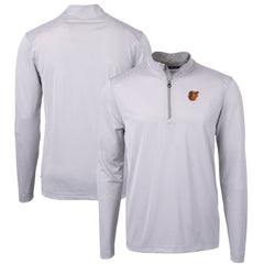Baltimore Orioles Cutter & Buck Virtue Eco Pique Micro Stripe Recycled Quarter-Zip Pullover Top | MLB Discount