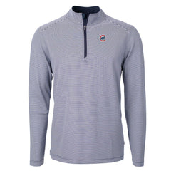 Chicago Cubs Cutter & Buck Virtue Eco Pique Micro Stripe Recycled Quarter-Zip Pullover Top | MLB Online