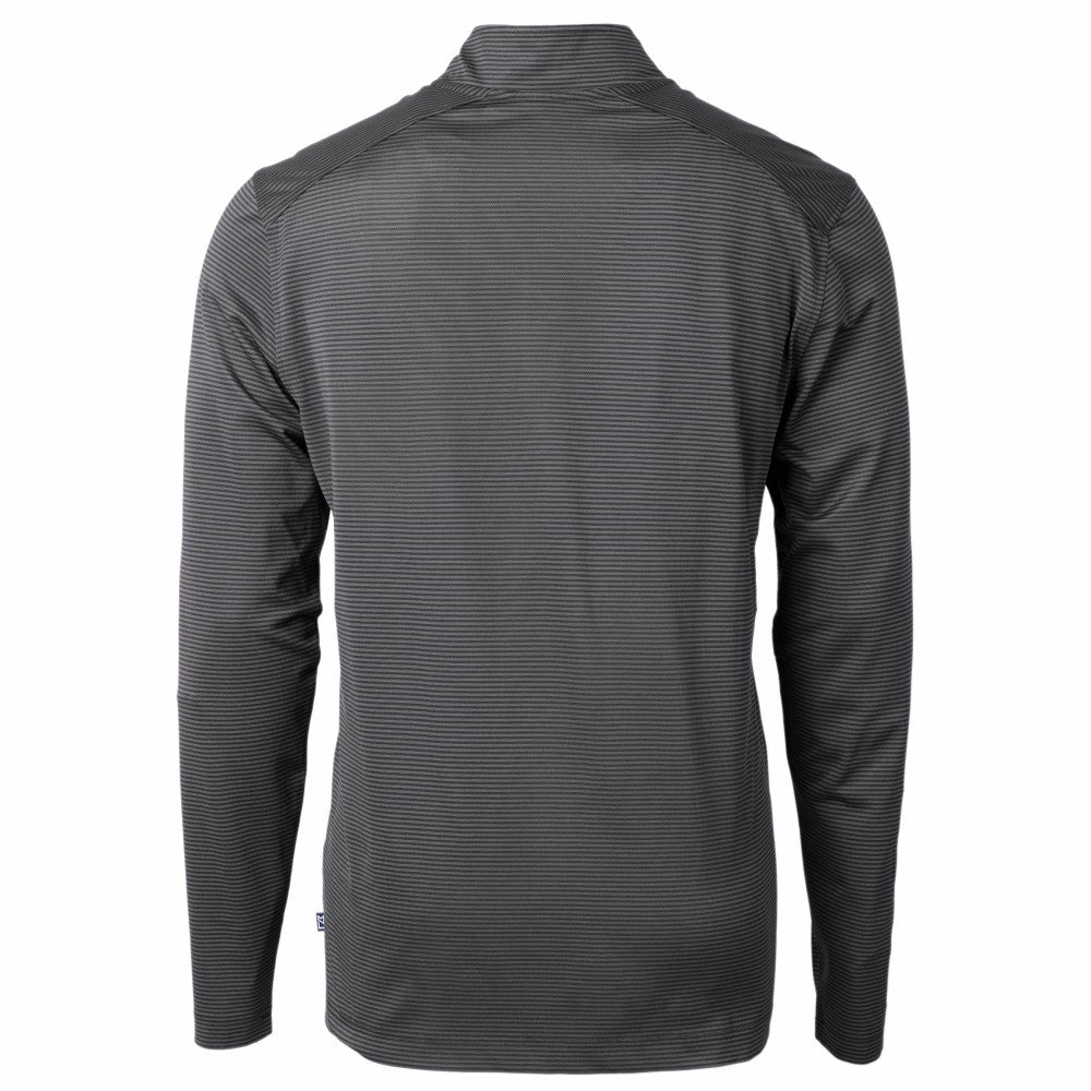 Cincinnati Reds Cutter & Buck Virtue Eco Pique Micro Stripe Recycled Quarter-Zip Pullover Top | MLB New