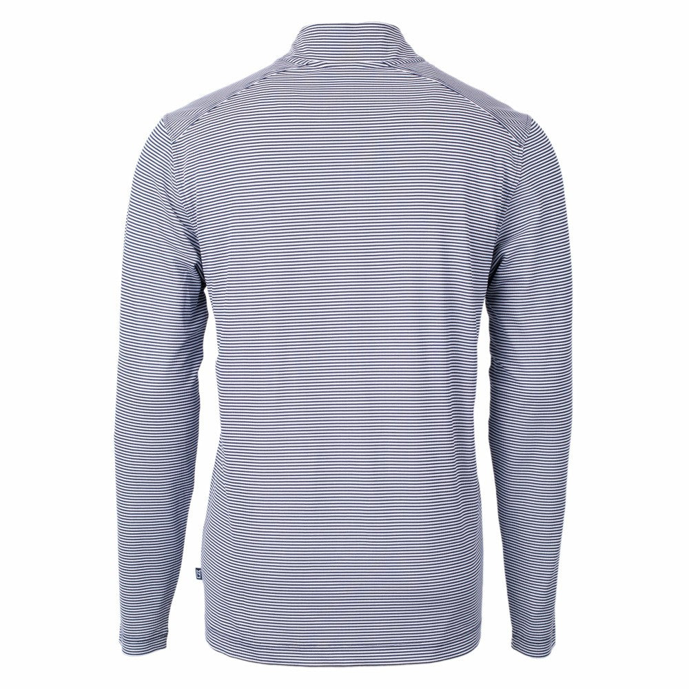 Cleveland Guardians Cutter & Buck Virtue Eco Pique Micro Stripe Recycled Quarter-Zip Pullover Top | MLB On Sale