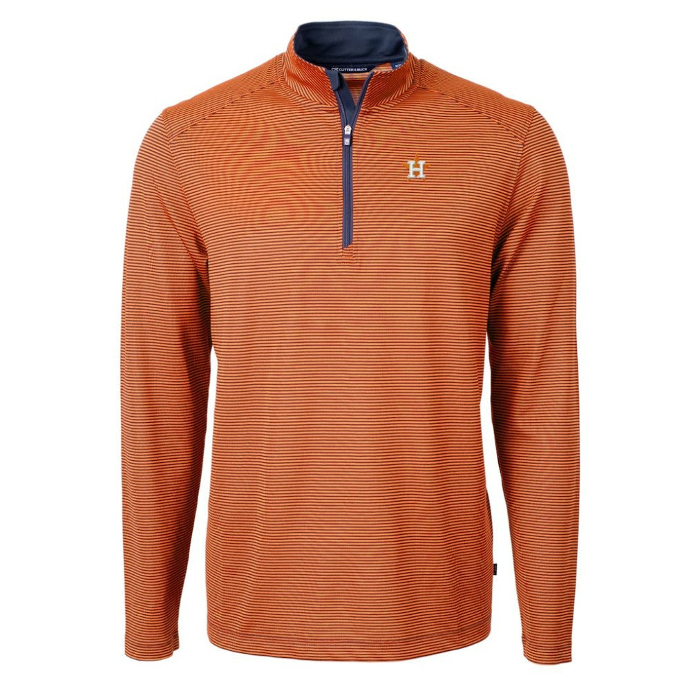Houston Astros Cutter & Buck Virtue Eco Pique Micro Stripe Recycled Quarter-Zip Pullover Top | MLB US